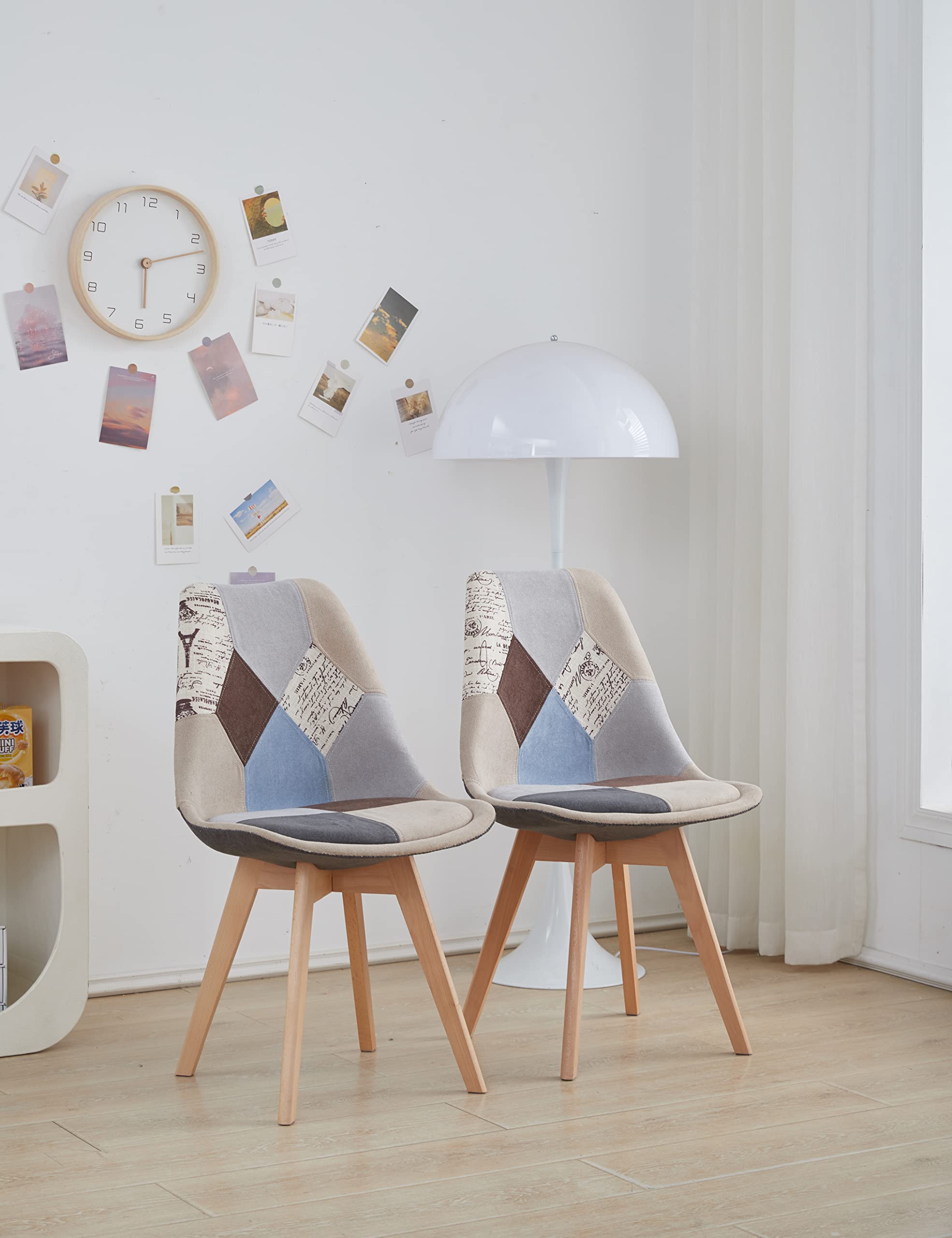 Set Sedie Da Pranzo Patchwork - 2,4,6 Pezzi Con Gambe In Legno | Imbottite, Facili Da Montare - Foto 3