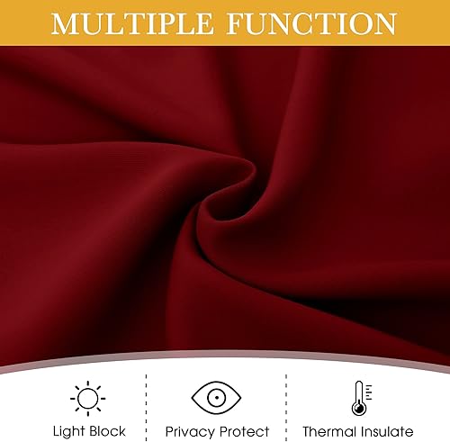 Miniatura 159 de RYB HOME Juego de 2 paneles de cortinas opacas grises de 63 pulgadas de largo, cortinas sólidas resistentes para oscurecer la habitación