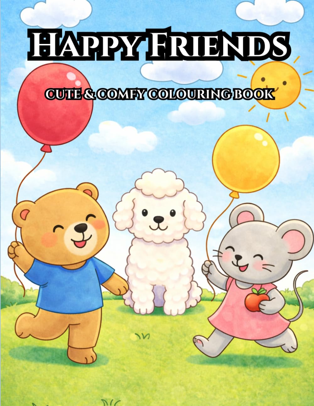 Happy Friends – Coloring Book for Kids Ages 3-5: Cute Animals for Toddlers | Easy and Fun Coloring Pages for Early Learning and Creativity