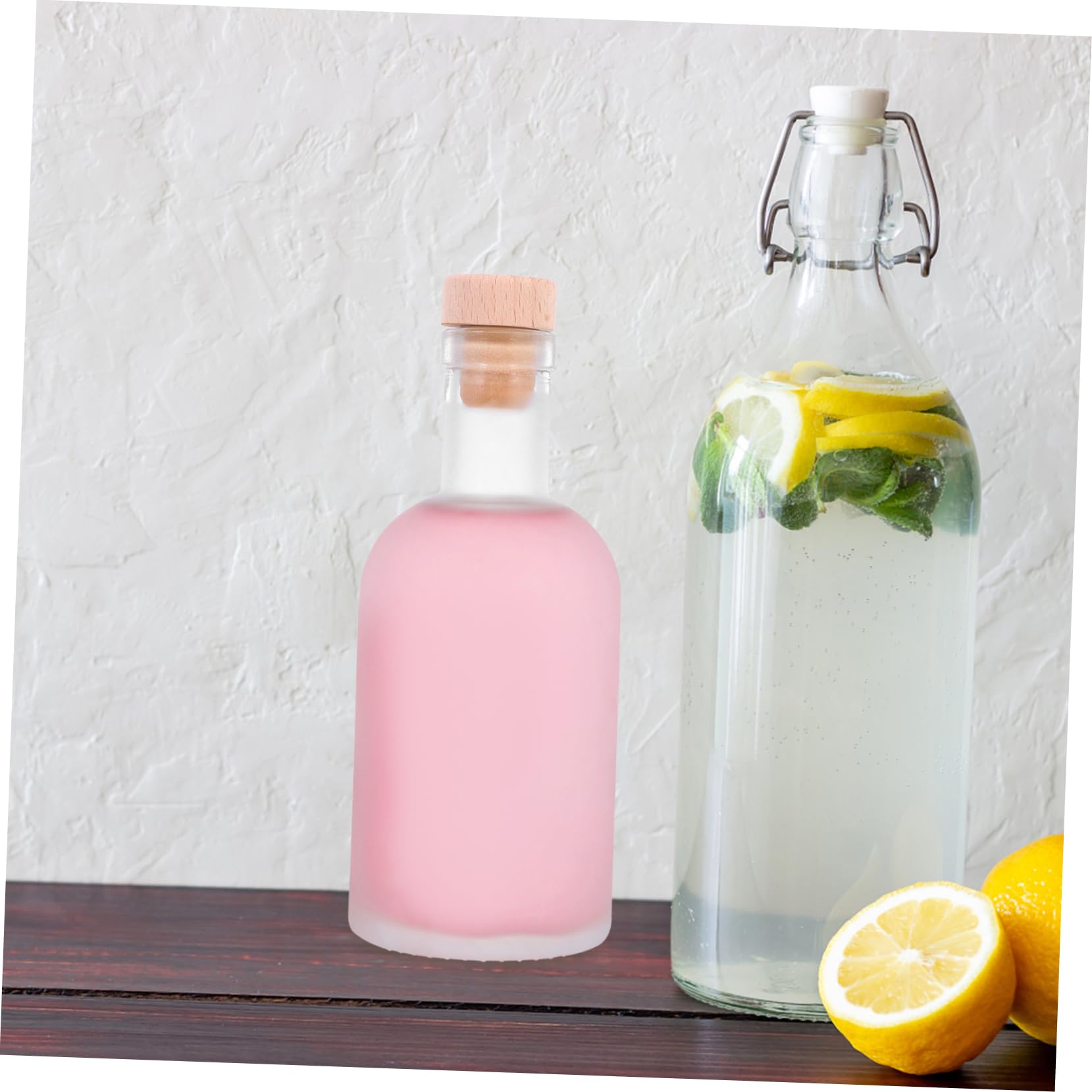 Cabilock 2x Diy Frosted Cider Bottles Sealed Glass Wine Bottles for Homemade Juice