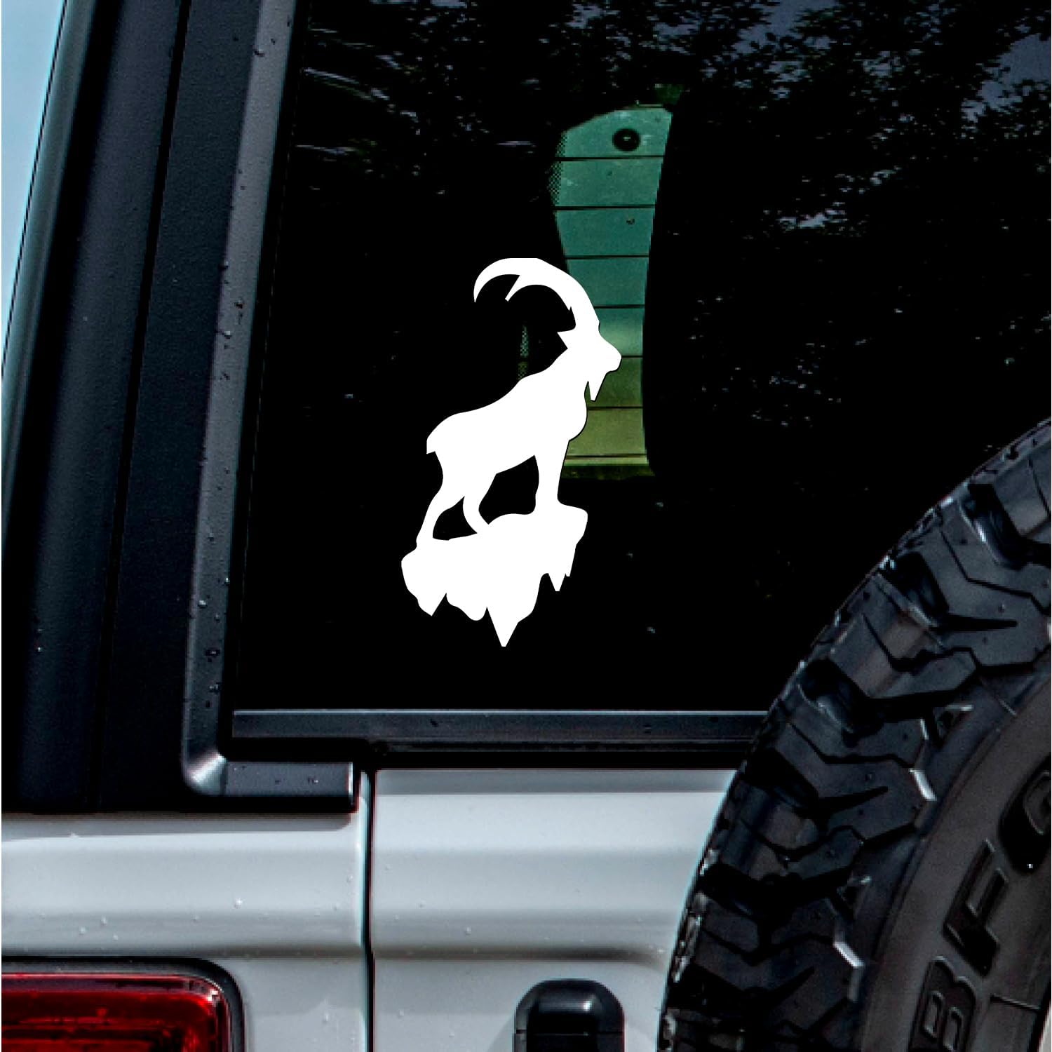 Transparent Decal Stickers of Goat (White) Premium Waterproof Vinyl Decal Stickers for Laptop Phone Accessory Helmet Car Window Mug Tuber Cup Door Wall Decoration ANDstic509790WH040522