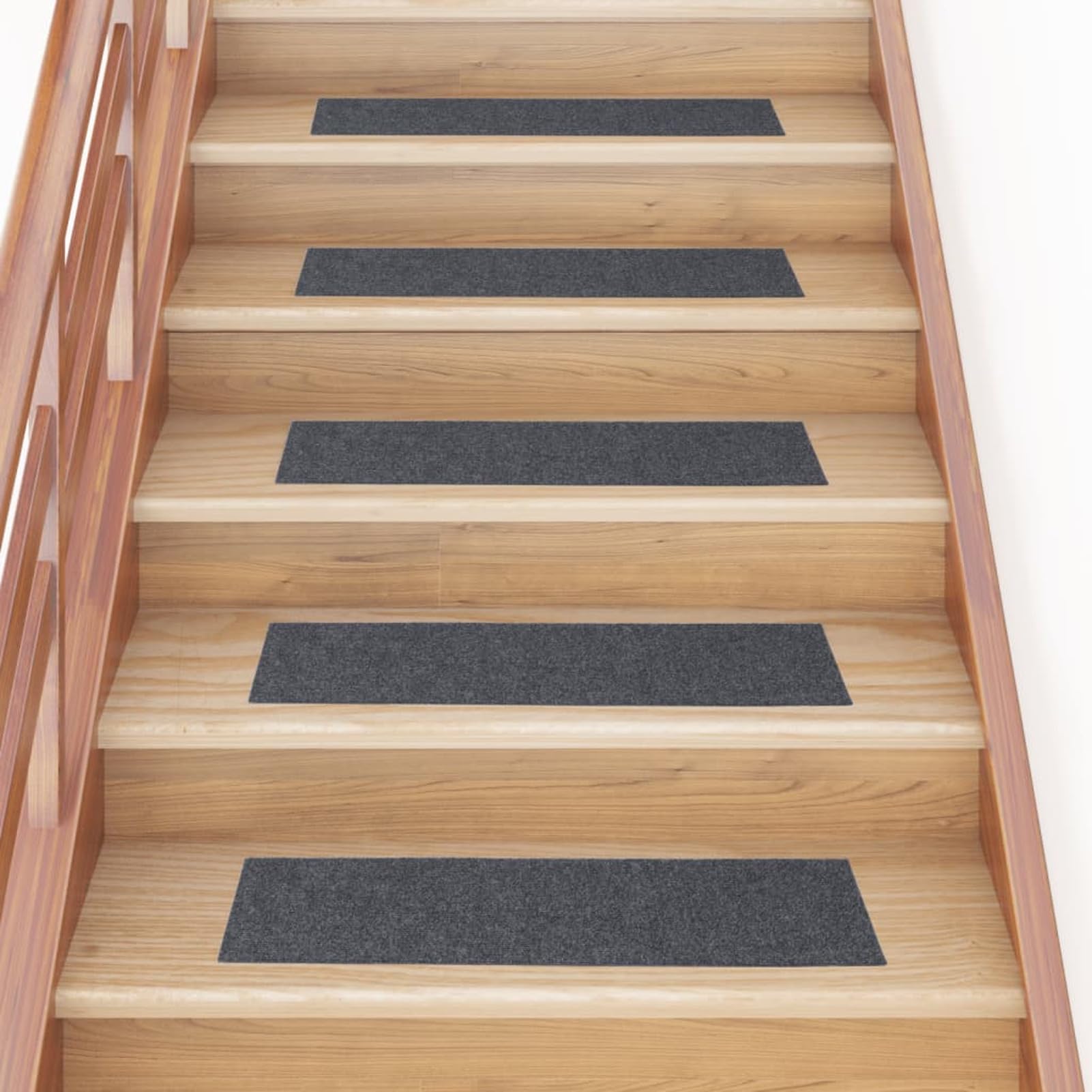 Tidyard Tapis d'escalier Autocollants Rectangulaire 15 pcs 76x20 cm, Rectangulaire Tapis Escalier Tapis de Sécurité pour Sol Protection, Enfants, Aînés et Animaux Style A