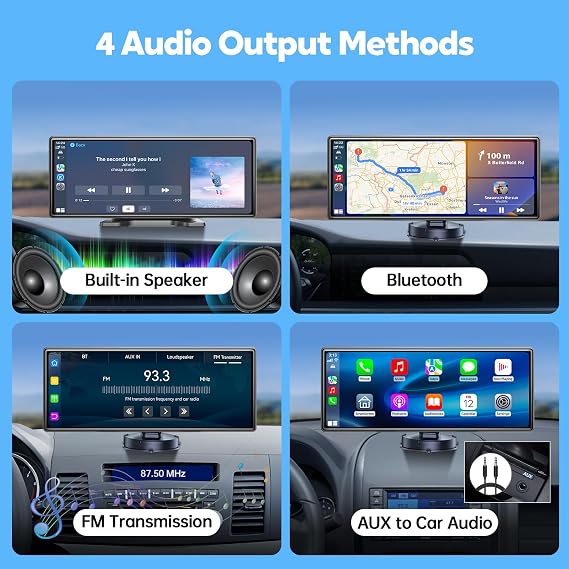 10.26 inch Wireless Car Tablet Pro Max for Apple Carplay & Android Auto, Car Play Screen with Voice Control, Mirror Link, Portable Car Stereo for All Vehicles