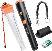 Detector de metais com pinpointing IP65, detector de metais à prova d'água IP65, indicadores de LED e vibração, para adultos e crianças, bateria de 9V