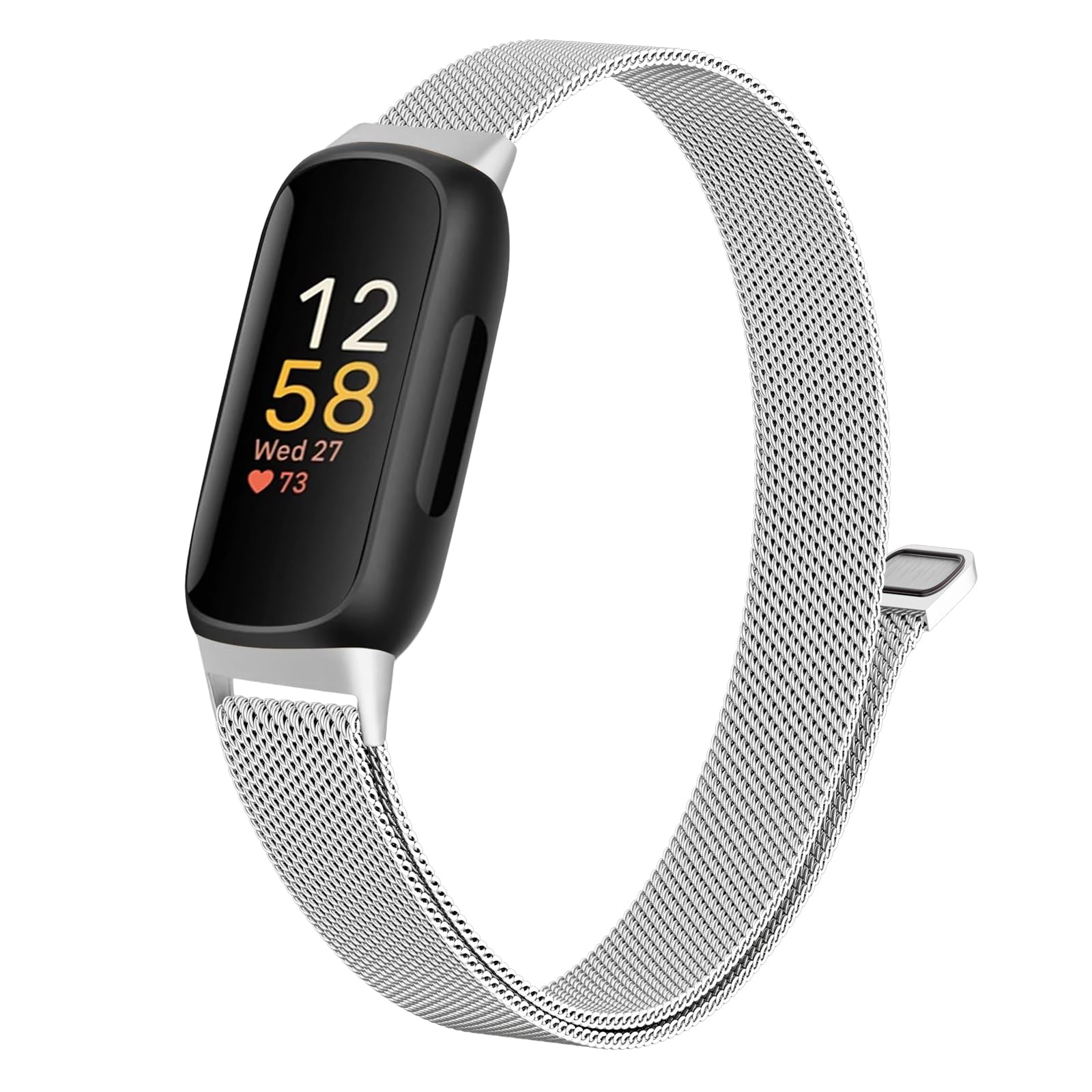 Faliogo Metal Strap Compatible with Fitbit Inspire 3 Strap for Women Men - Adjustable Stainless Steel Loop Sport Band for Fitbit Inspire 3 Fitness Tracker, Silver