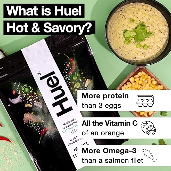 Huel Hot and Savory Instant Meal Replacement - Thai Green Curry - 14 Scoops Packed with 100% Nutritionally Complete Food, Including 20g of Protein, 10g of Fiber, and 27 Vitamins and Minerals