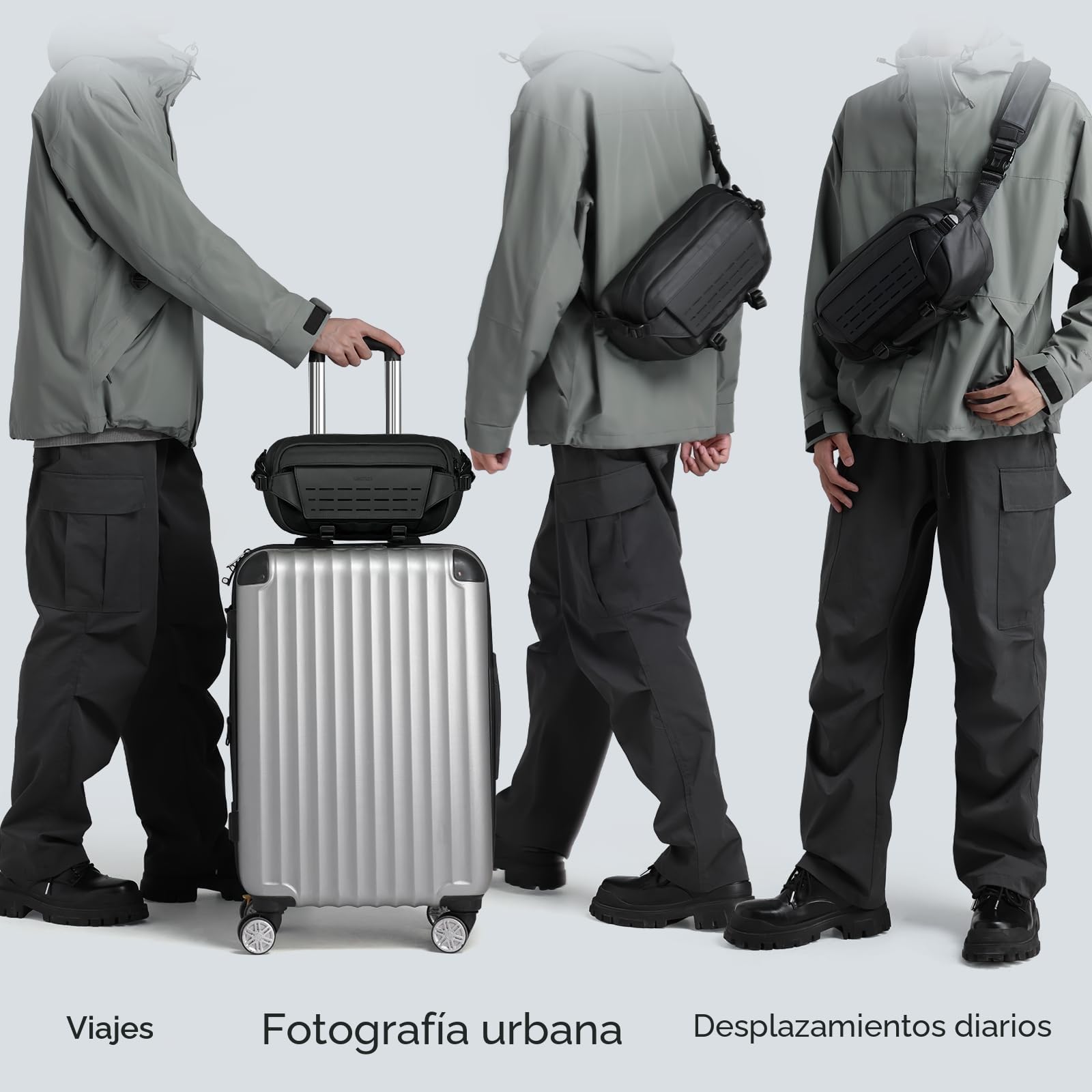 ULANZI Bolsa Funda Cámara Réflex 9L, Negro Bolsa Cámara Fotográfica, Bolsa Bandolera Cámara Impermeable Resistente, Mochila Pequeña para Cámara Réflex Digital Compatible con SLR DSLR
