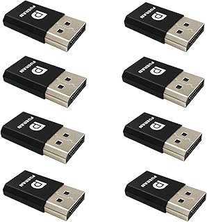 DP - DisplayPort Display Emulator EDID Emulator Plug (Display Port,fit Headless 2560x1600@30Hz-3840x2160@17Hz) 8Pack