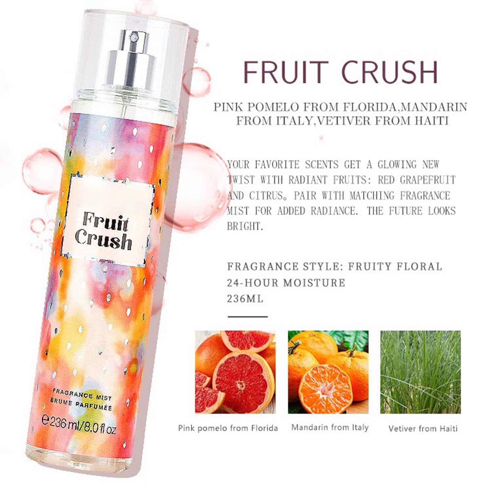 Perfume floral para mujer, fragancia de flores, fragancia de novia, perfume floral de larga duración, estilo Dubai, 236 ml 2024 (D, talla única)