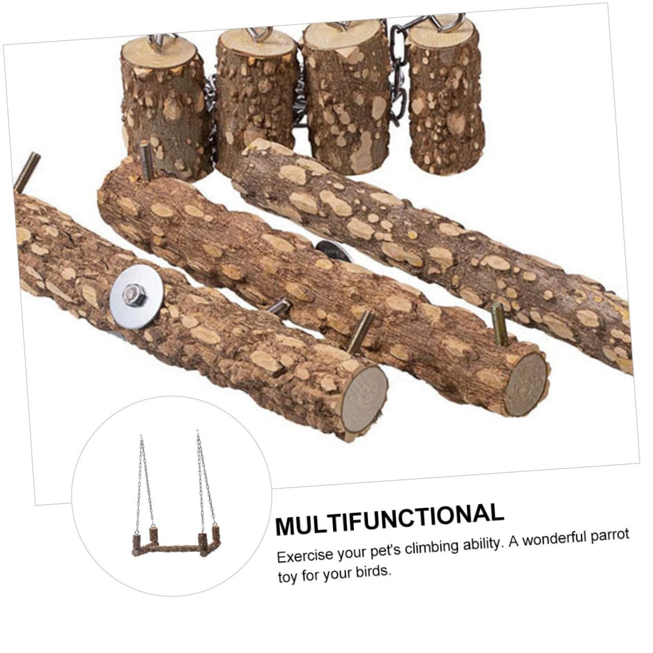 ibasenice 1Pièce Perchoir pour Perroquet de Naturel pour Oiseaux Support Entraînement Exercice Accessoire pour Volière Couleur Aléatoire