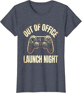 Women's Out Of Office Launch Night Distressed Gamer Dad Humor T-Shirt