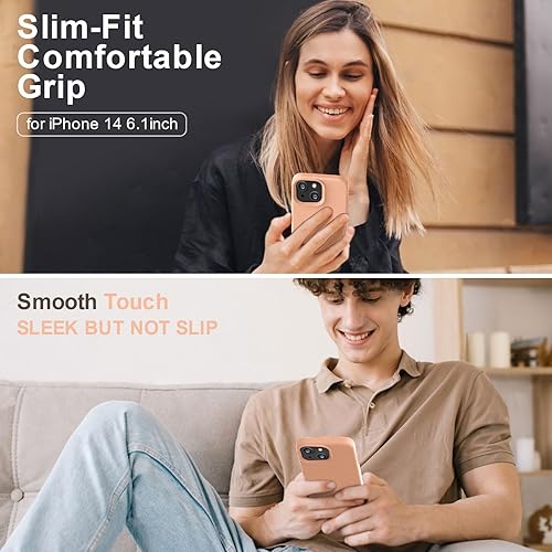 Miniatura 2 de Vooii Funda compatible con iPhone 14, silicona líquida de alta calidad, forro de microfibra suave antiarañazos, ultra delgada, a prueba de golpes,