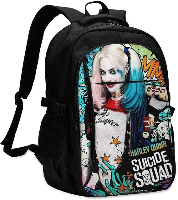 HarleyQuinn School Bag Travel Backpack 17 inch Laptop Bag Amazon.co