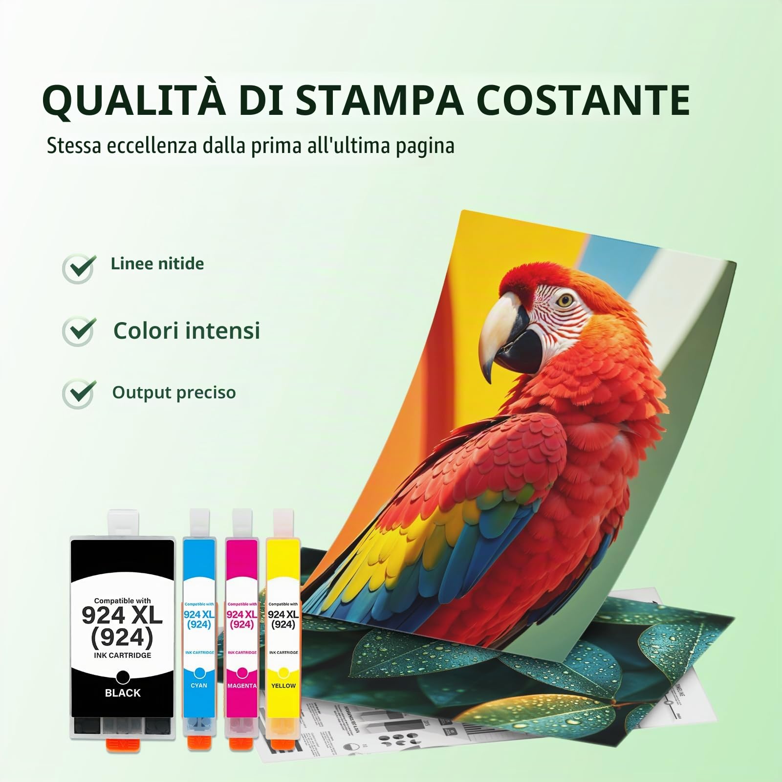 Cartucce 924 924XL con Chip Compatibili per HP 924 Cartucce XL 924XL 924e per HP OfficeJet Pro 8120e 8130e 8122e 8132e 8124e 8125e 8134e 8135e 8120 8122 8123 8130 (Nero Ciano Giallo Magenta 4-Pack)