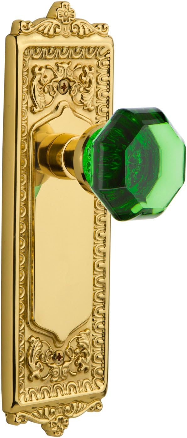 Nostalgic Warehouse 722353 Egg & Dart Plate Single Dummy Waldorf Emerald Door Knob in Timeless Bronze