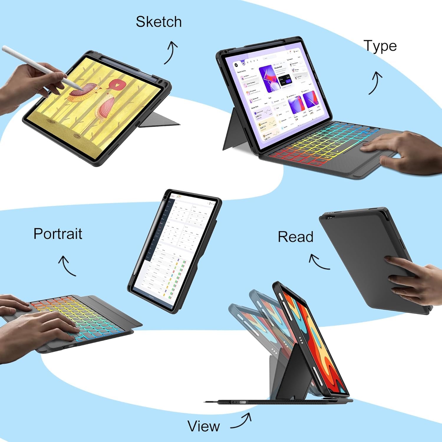 Amazon.com: for iPad Air 11 inch case with Keyboard (M2, 2024