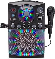 Vista 1 de Sistema de karaoke con Bluetooth parte superior para carga de CDG, espectáculo de discoteca sonido y luces (negro) SML385BTBK Singing Machine, Negro