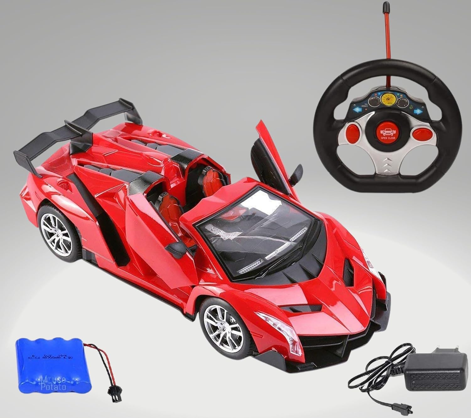 Rahasya Enterprise Plastic Rc Car With Openable Doors And Rechargeable Battery Big Size Rc Car With Open Door And Steering Remote Control (Red) - Adult (B0CTR5N783) Amazon Price History, Amazon Price Tracker