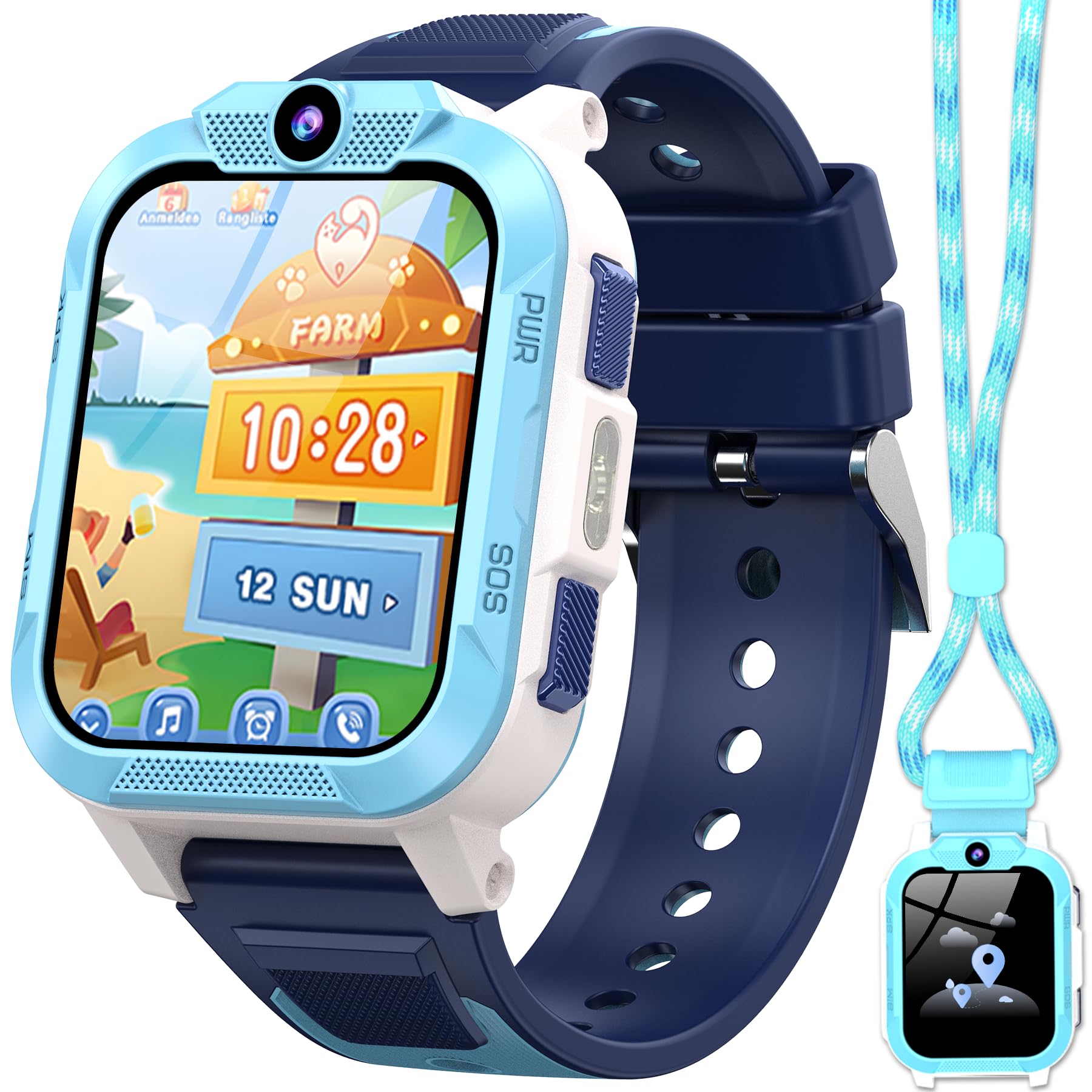 IOWODO Smartwatch Damen 2026 | Bluetooth-Anrufe | 100+ Sportmodi | Herzfrequenz & Schlafüberwachung | 350 mAh (6+ Tage) | 2 Armbänder (Silicone/Nylon) | Fitnessuhr für Android & iOS