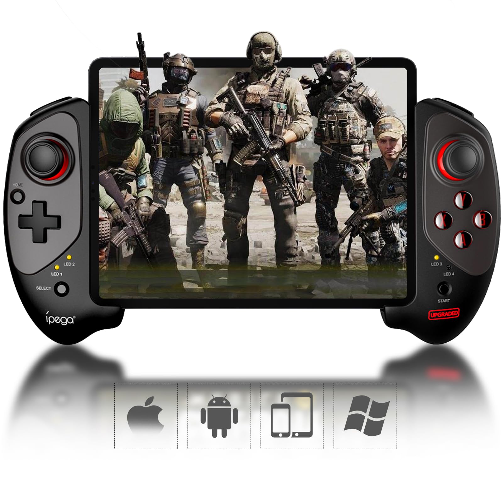 Joso Controlador de juegos para iPad, tablet (11 pulgadas), juego directo, controlador Bluetooth Gamepad para Android, Galaxy Z Fold4, Galaxy Z Flip4, Galaxy S23 S22 21Ultra, Fire HD 10, 8, iPhone 14