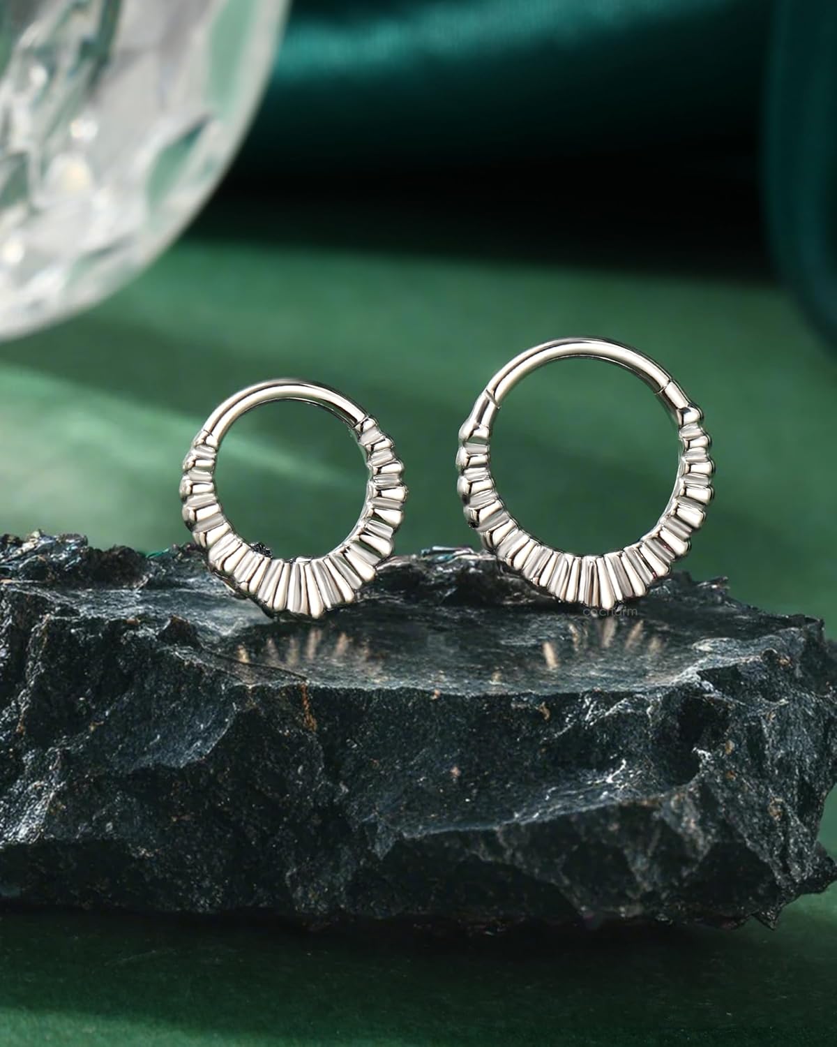 COCHARM V-Shaped Striped Septum Rings,16G Septum Jewelry, Surgical Steel Helix Daith Earrings for Women, Helix Daith Piercing Jewelry - Image 4