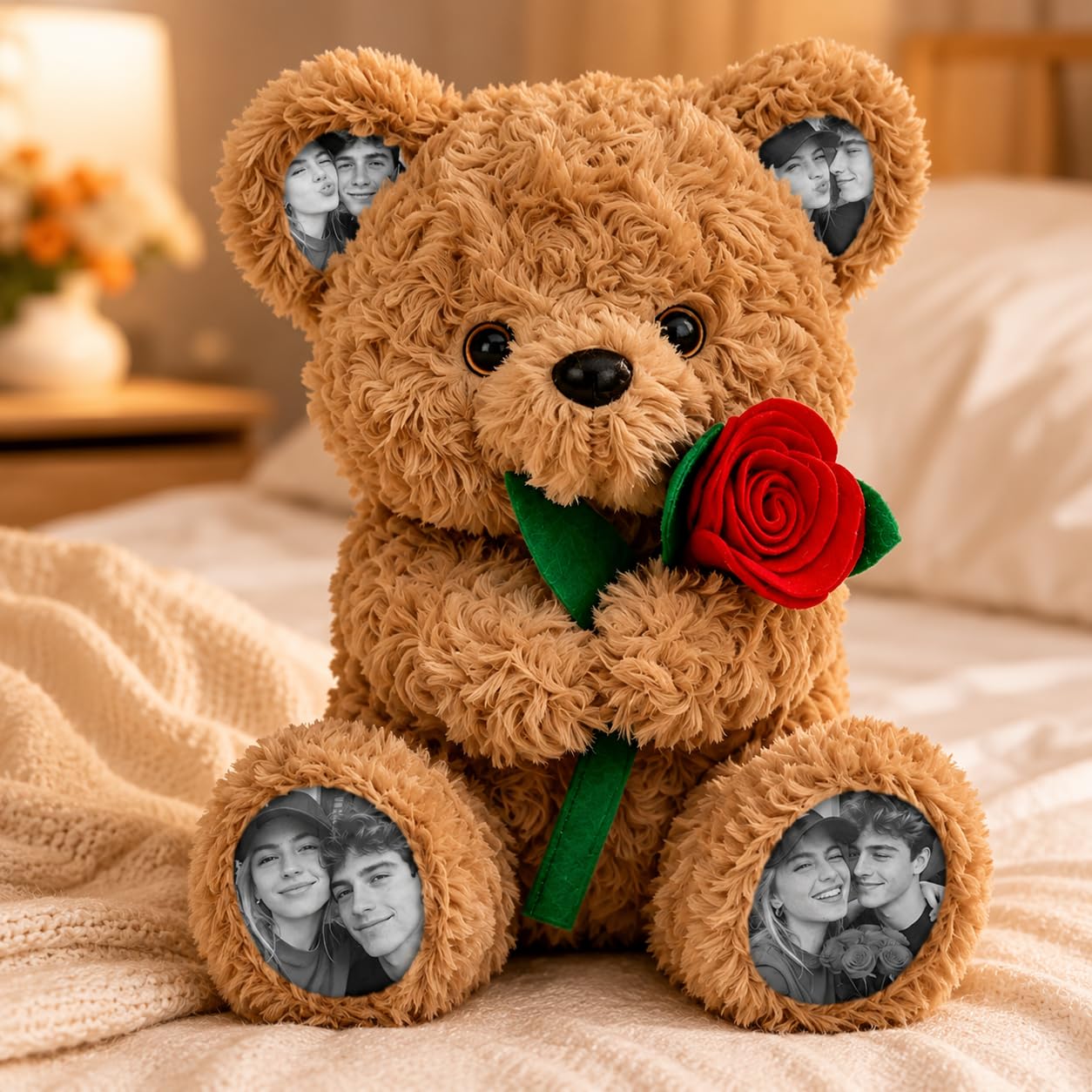 VEELU Personalised Photo Bear Teddy Custom Picture Bear Plush Hidden Ear — image 1