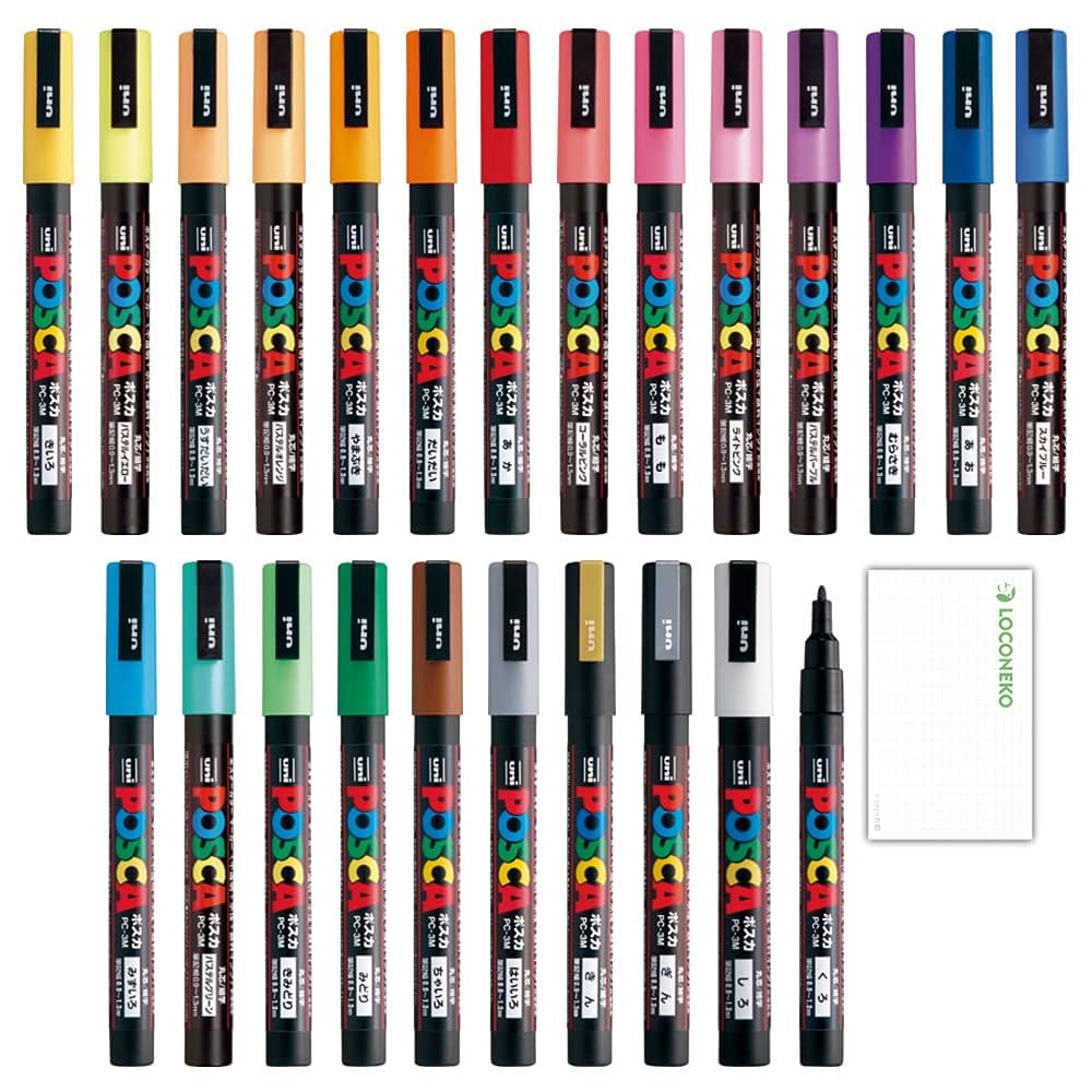 Amazon | 三菱鉛筆 uni ポスカ 水性マーカー 細字丸芯 PC-3M 全