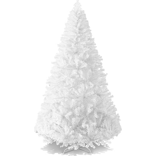 Best Choice Products Artificial Christmas Tree, White 6ft Premium Pine Unlit Holiday Decoration, Full Size Décor Easy Assembly w/Metal Stand