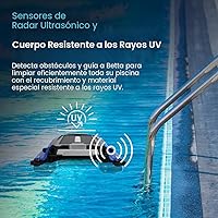Vista 5 de Betta SE - Limpiador robótico automático de superficie de piscina con batería de limpieza continua 24/7 y motores tolerantes al cloro de sal doble