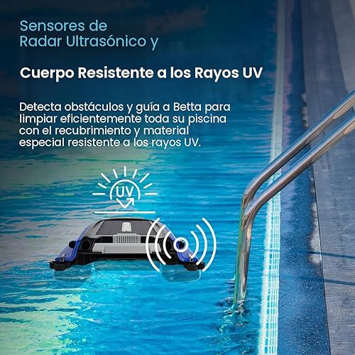 Miniatura 5 de Betta SE - Limpiador robótico automático de superficie de piscina con batería de limpieza continua 24/7 y motores tolerantes al cloro de sal doble