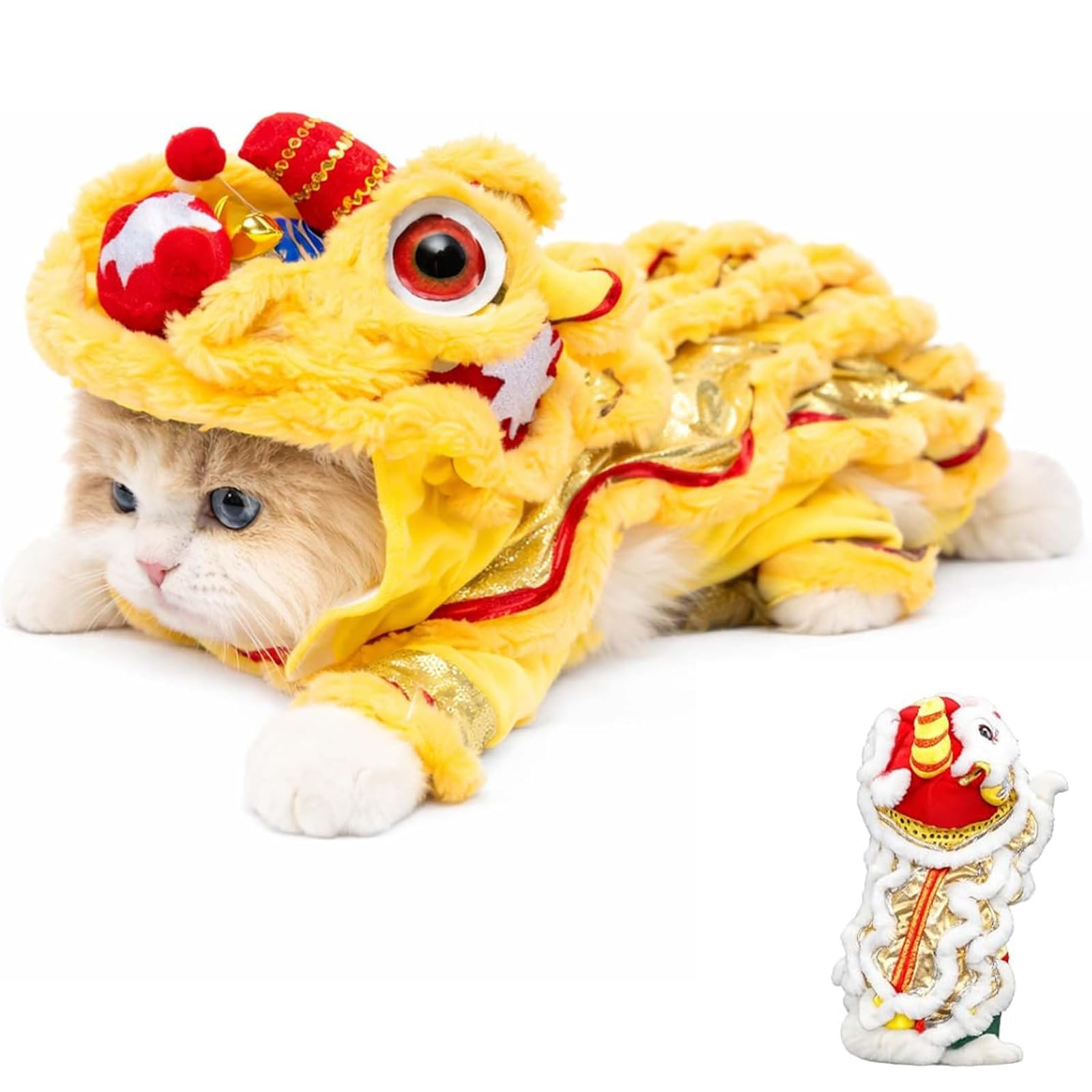 Manteaux d'hiver chauds pour chiens costume danse du lion S