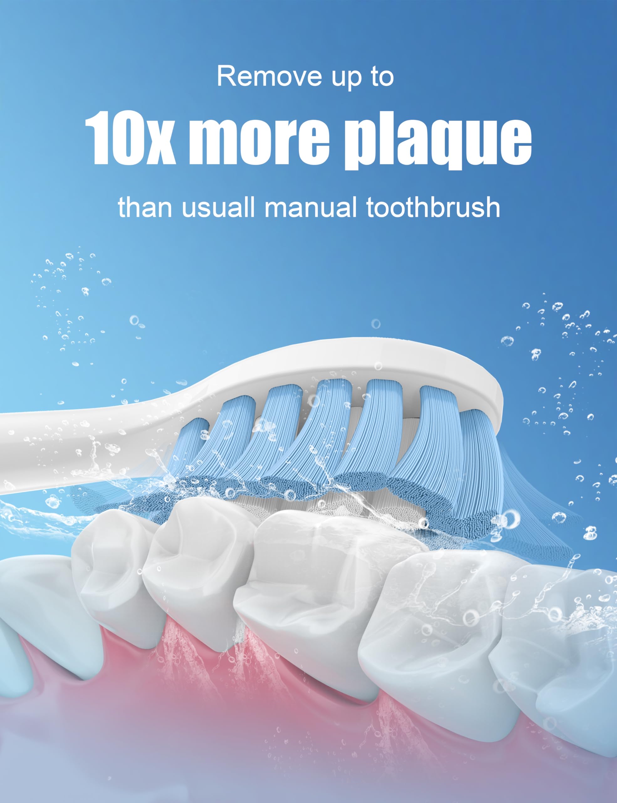 Cabezales de repuesto para cepillo de dientes eléctrico Philips Sonicare Sensitive 4100 Simply Clean, 8 unidades, color blanco
