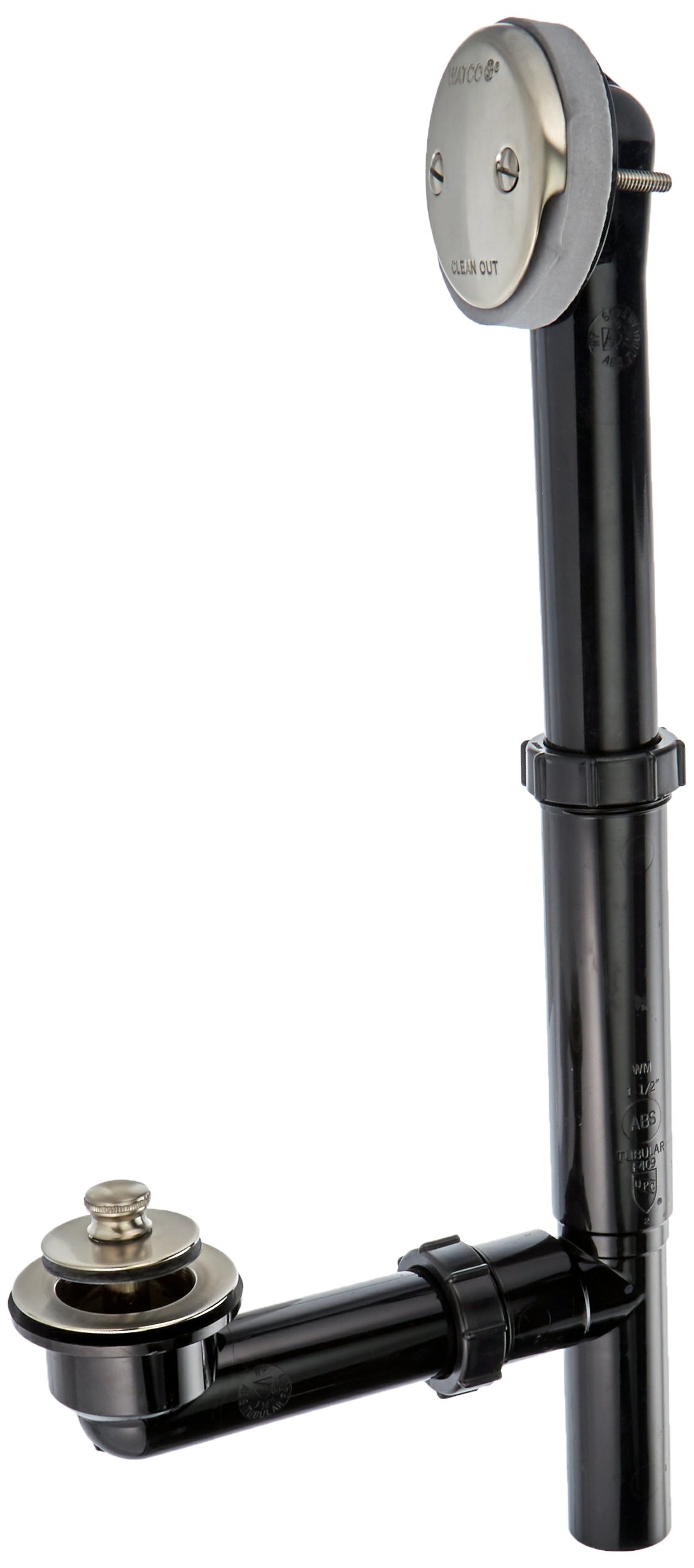Bonde de baignoire Lift & Turn Watco 500-LT-ABS-BN en nickel brossé pour système d'évacuation