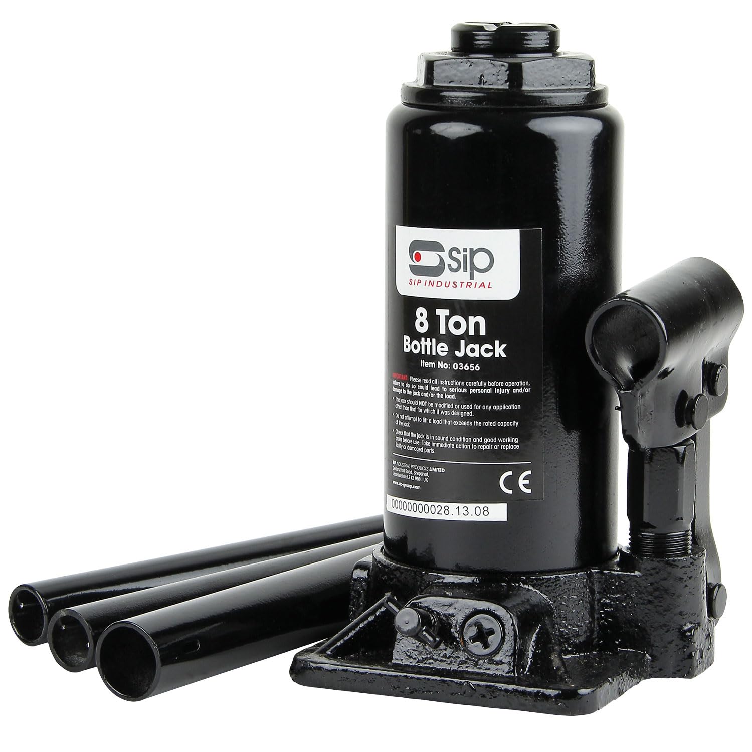 SIP 8 Ton Hydraulic Bottle Jack Heavy Duty Car and Van Workshop Lifting Equipment 205-400mm Range