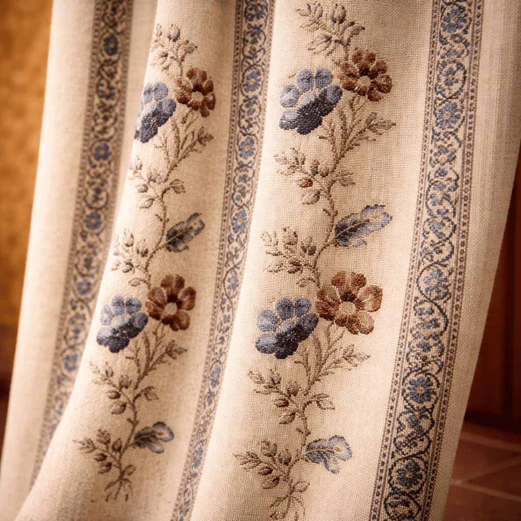 Donegal Collections - Cortina Alpujarreña 140x260 cm Jardín - Cortina Puerta Exterior Rusticas - Diseño con Trabillas Rústico - Tejido Jacquard Resistentes