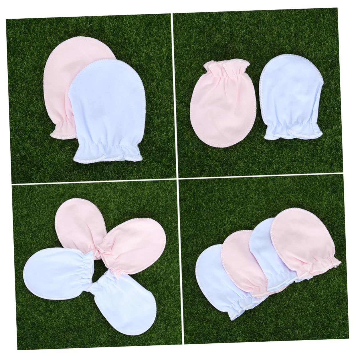 TOGEVAL Anti-scratch Baby Gloves 8 Pairs Newborn Gloves Soft Warm Cotton One Size for Infants Face from Scratches Random Color