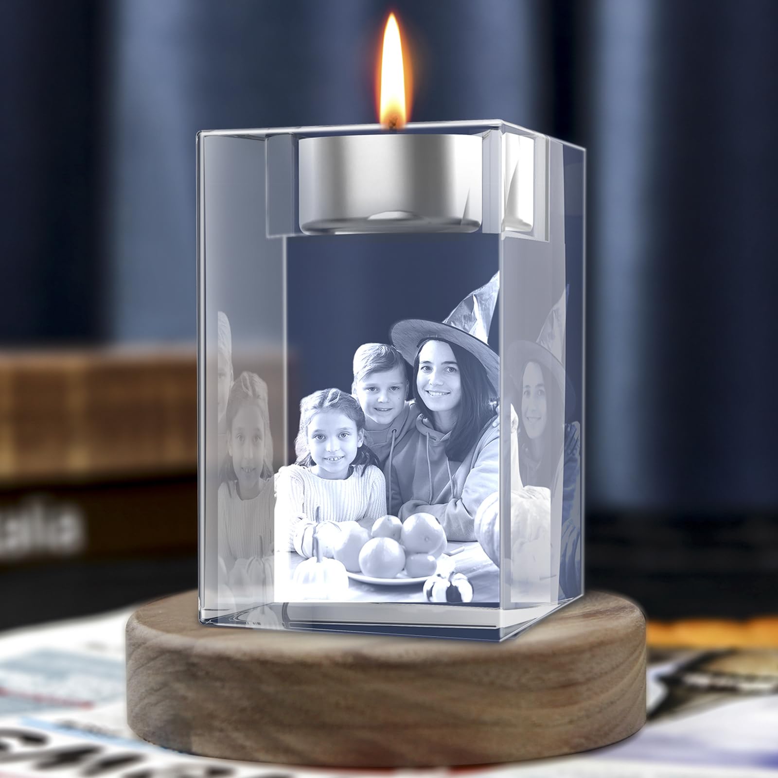 zeiniyio 3D Photo Crystal,Personalized Memorial Gift for Mom,Dad,3D Picture in Crystal,Custom Photo Cifts,Personalized Christmas,Birthday,Anniversary,