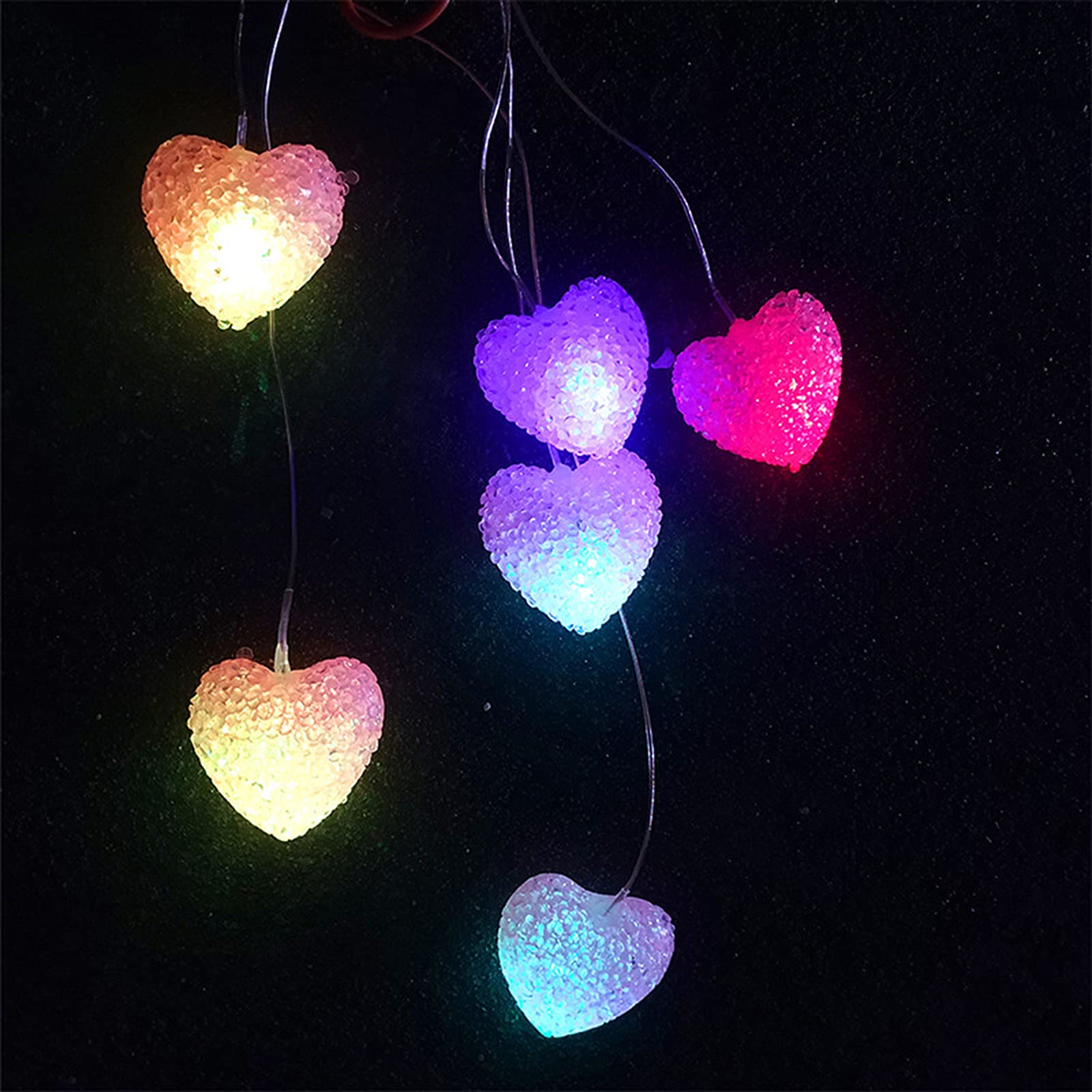 Guirlande Lumineuse Solaire En Forme De Cœur 30 Led Pour Extérieur