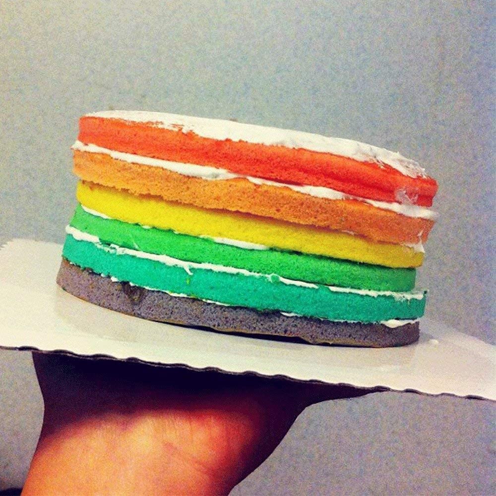 webake Stampo Torta Arcobaleno Rotondo Tortiera Stampi in Silicone per Dolci 6 Inch 5 Pezzi Antiaderenti Vassoio di Bakeware Stampi di Cottura per Pancake, Pizza e Omelette