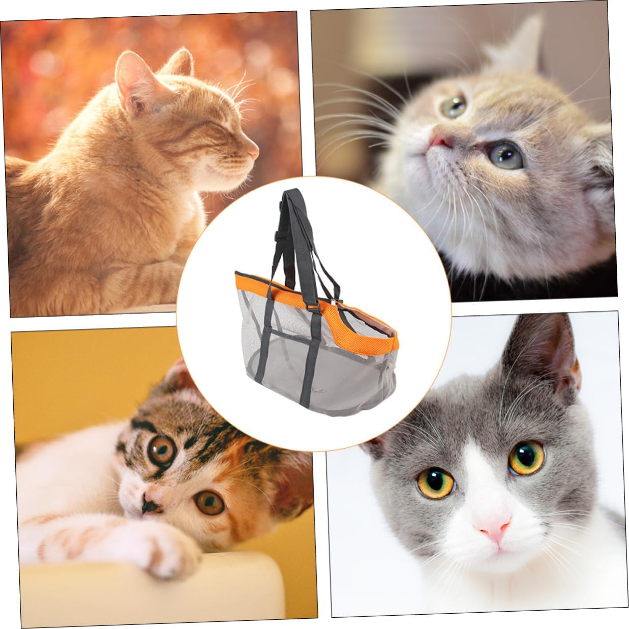 Angoily Breathable Nylon Mesh Pet Carrier Bag for Dogs and Cats Portable Handheld Dog Purse with Spacious Ventilated Design Lightweight Puppy Travel Handbag for Hiking and Outdoor Use