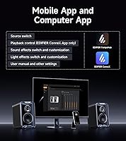 Vista 8 de Edifier QR30 2.0 altavoz activo de escritorio, compacto Bluetooth V5.4 altavoces para computadora, altavoz de estantería inalámbrico, 30W (RMS)