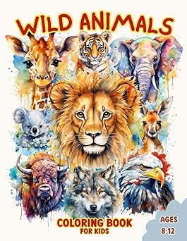 Wild Animals Coloring Book for Kids: Learn and Fun with Amazing Facts ...