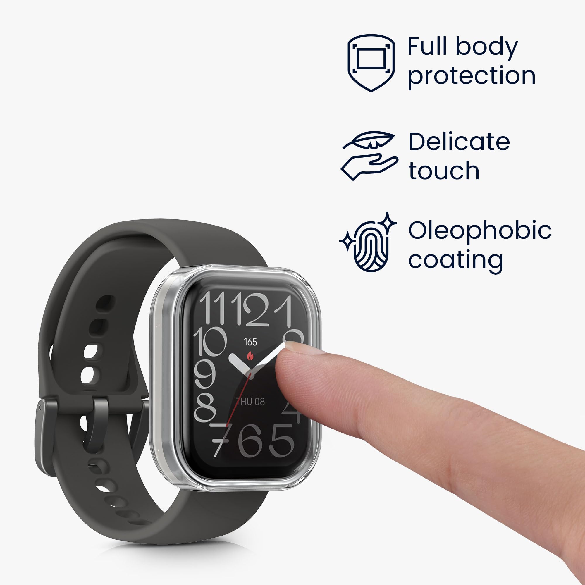 kwmobile Case Compatible with 22mm Amazfit Bip 6 / Bip 5 Unity/Bip 5 / GTS 3 / Balance 2 / Helio Strap Case - Image 3