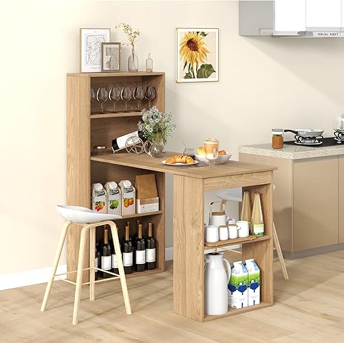 Miniatura 4 de Escritorio para computadora de 48 pulgadas con estantería, escritorio de estudio reversible con estantes de almacenamiento y soporte para CPU,