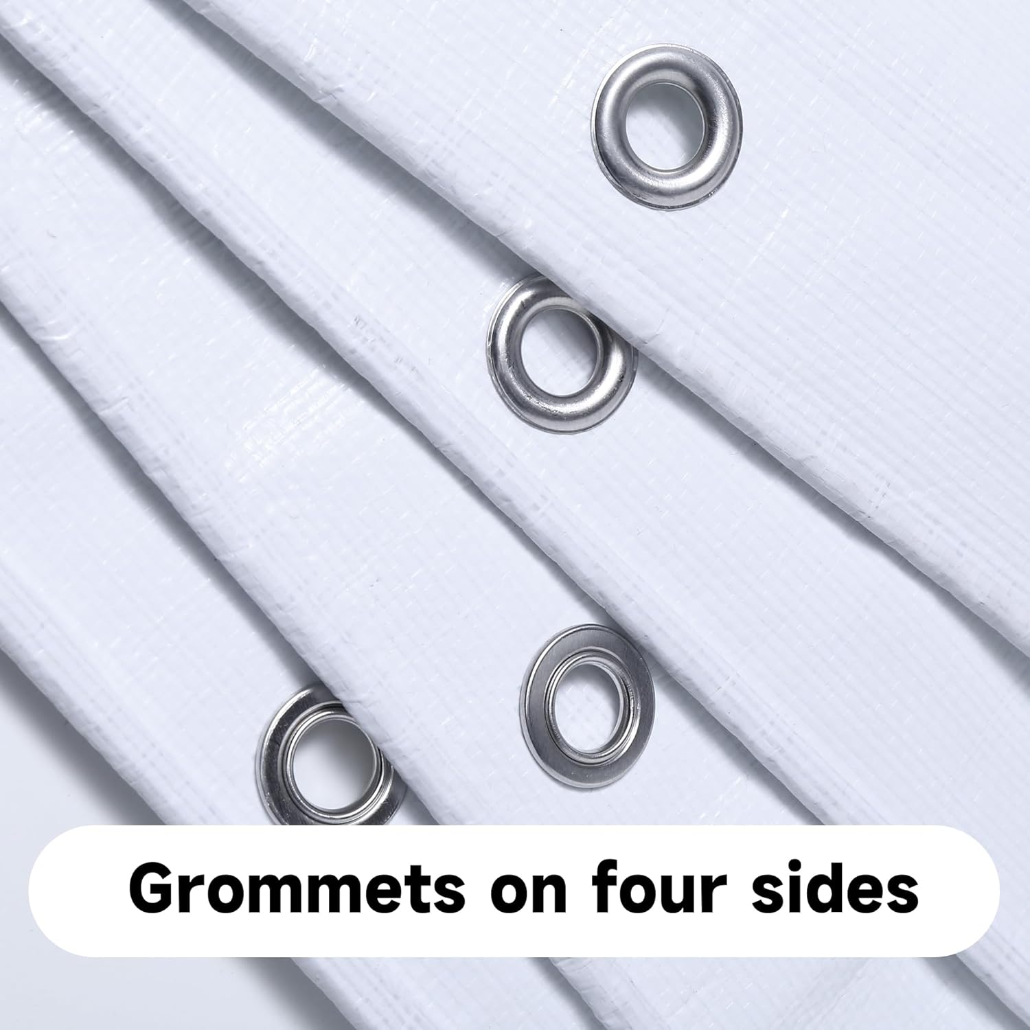 5Mil Tarps Heavy Duty Waterproof Durable Poly Tarp, with Grommets and Reinforced Edges Tarpaulin, Cover for Home/Car/Pool/Boat/Camping/Construction site, Full Size, White 30'x30'