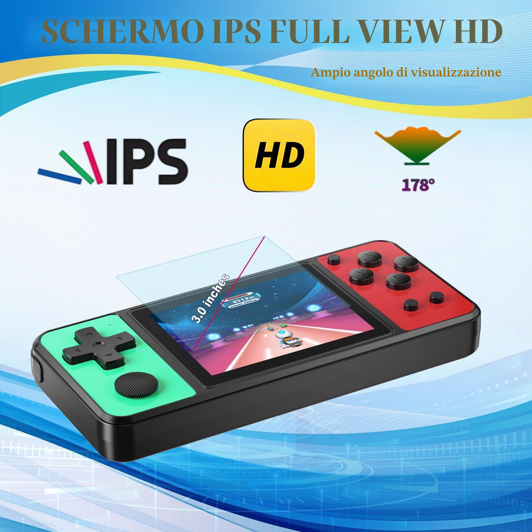 Giochi portatili a 32 bit - 139 videogiochi integrati - Display IPS da 3" ricaricabile - Giocatore arcade portatile - Giocattoli elettronici per bambini