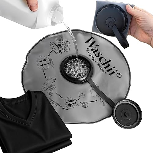 Waschii Pocket-Sized Travel Clothes Washer for Camping, Hostels & Vanlife  Compact, Leakproof, Eco-Friendly  No Power or Sink Needed