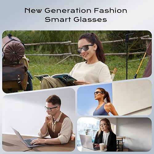 Miniatura 4 de Lentes inteligentes para mujeres y hombres, gafas Bluetooth con lentes fotocrómicas, micrófono y altavoces integrados, lente de luz anti-azul con