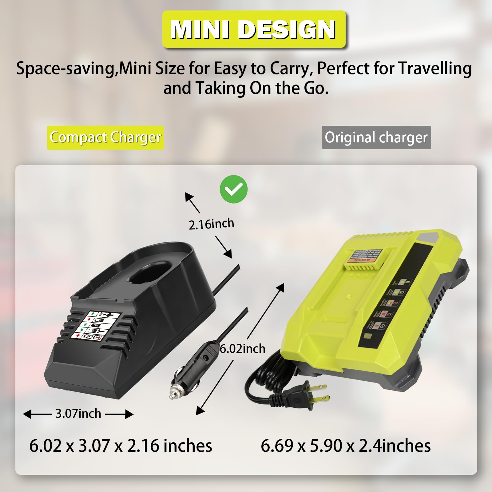Amazon.com: for Ryobi 18V Battery Charger Replacement, Car Charger for Ryobi  18V Lithium ion & Ni-cad & Ni-Mh Battery with Cigarette Lighter Plug  Vehicle Charger : Tools & Home Improvement