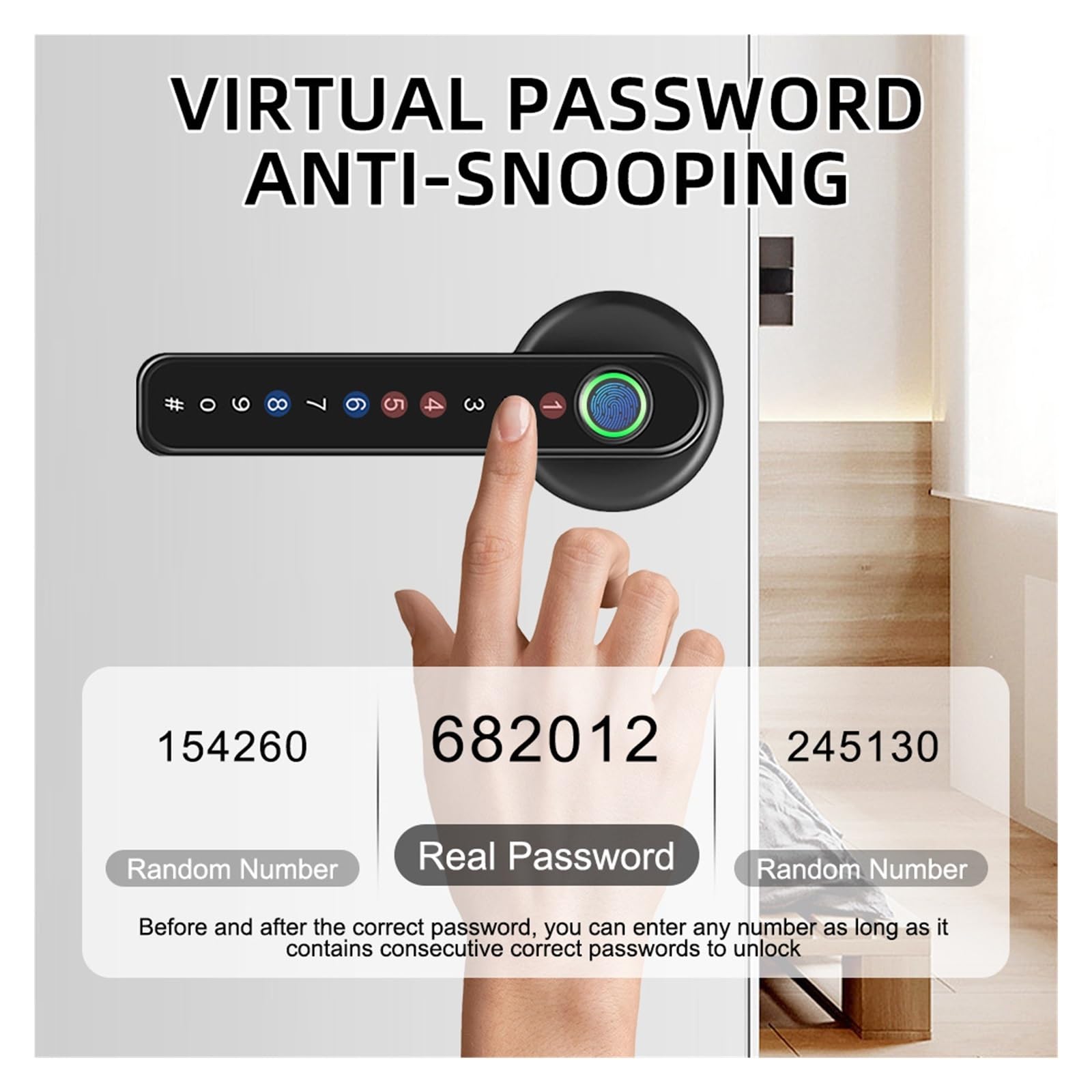 Serrure de porte à empreinte digitale/Bouton intelligent/Serrure biométrique avec clavier à code sans clé/Télécommande APP